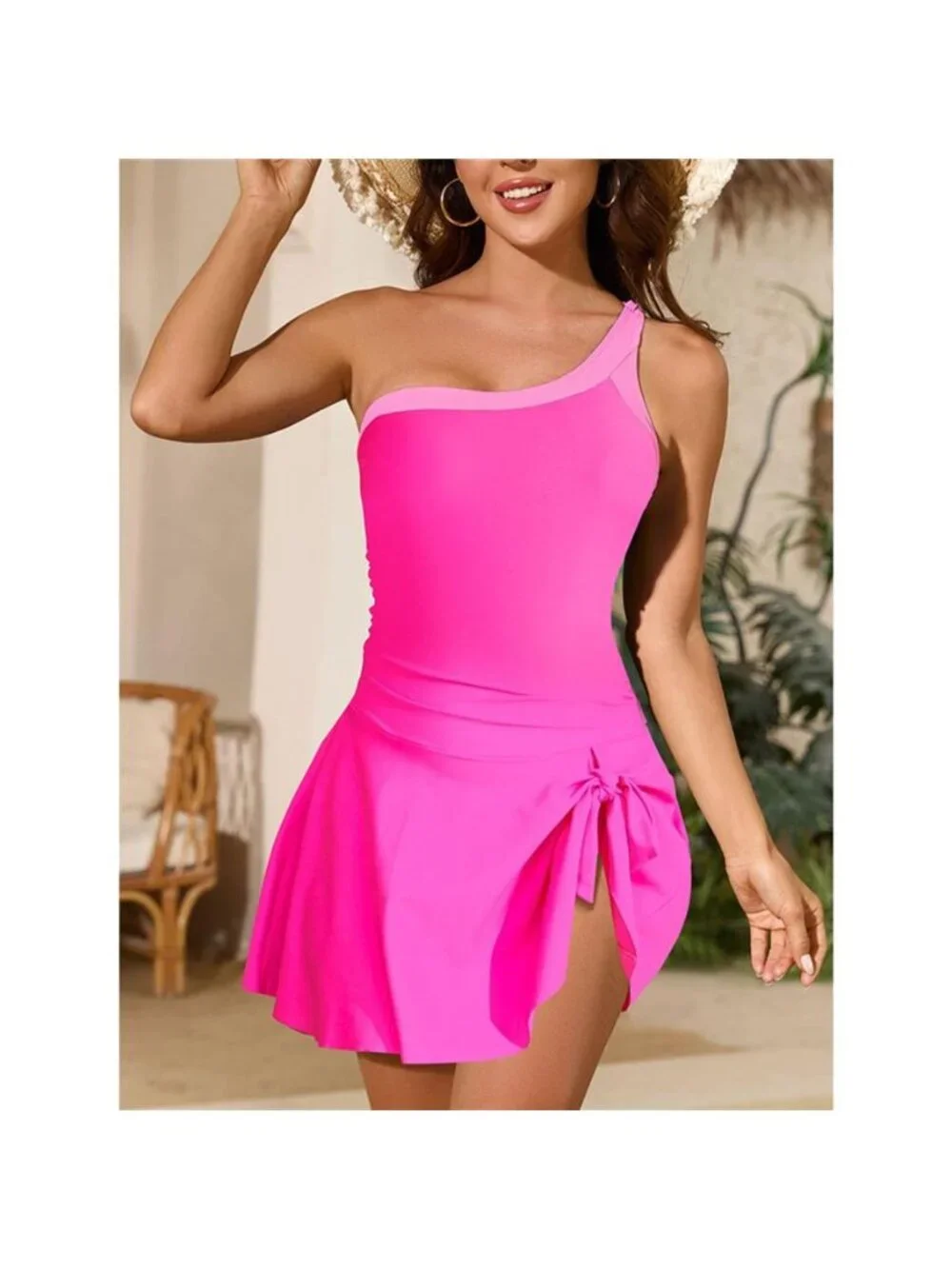 One-Shoulder Ruched One-Piece Swimsuit - Picture 4 of 5